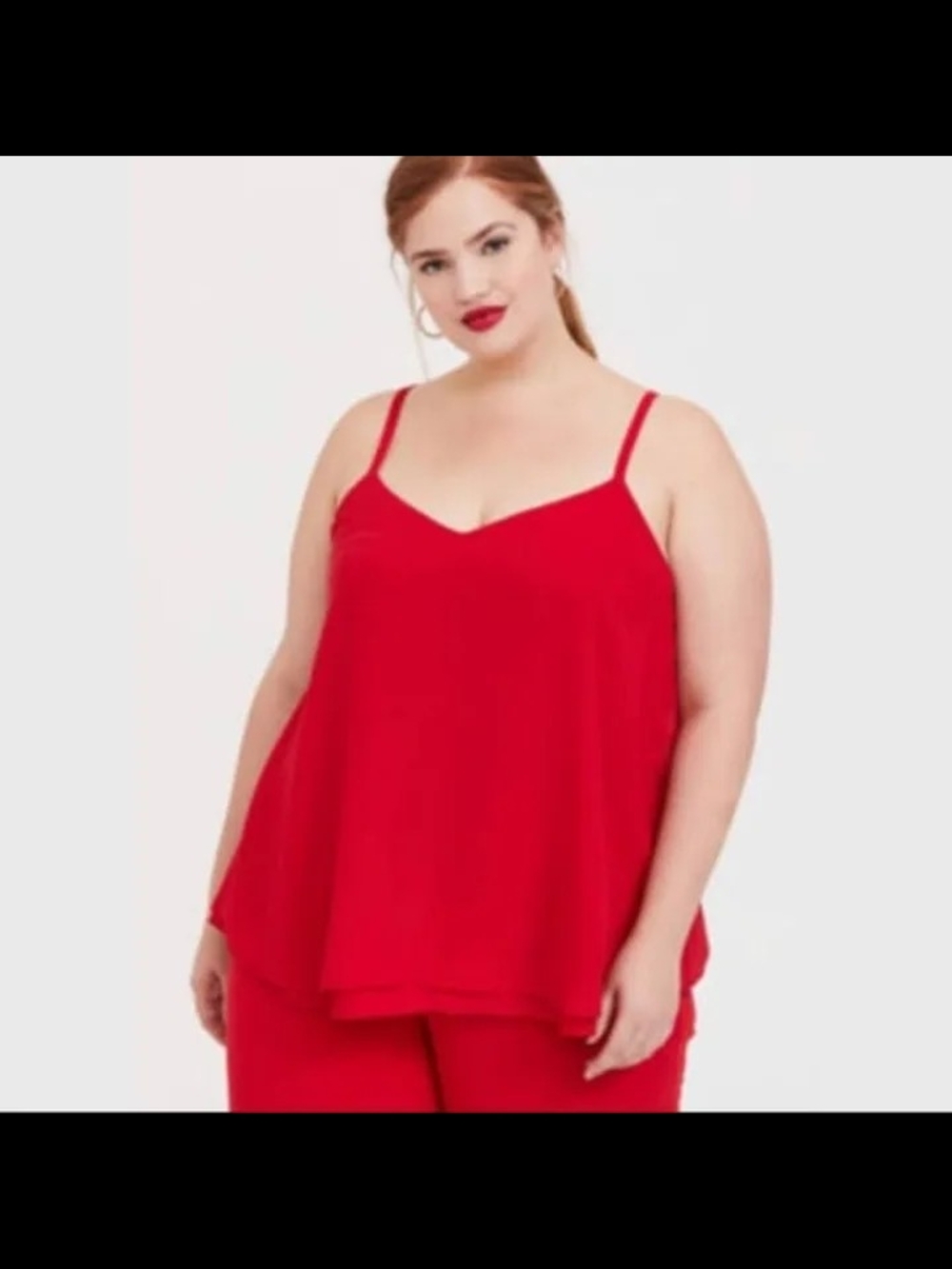 Torrid Bright Red V-Neck Tank Size 2x